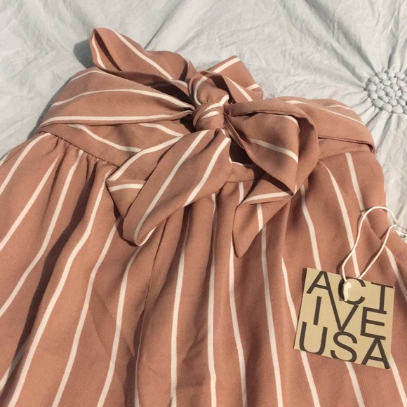 Striped tie waist pants - Picture 2 of 4